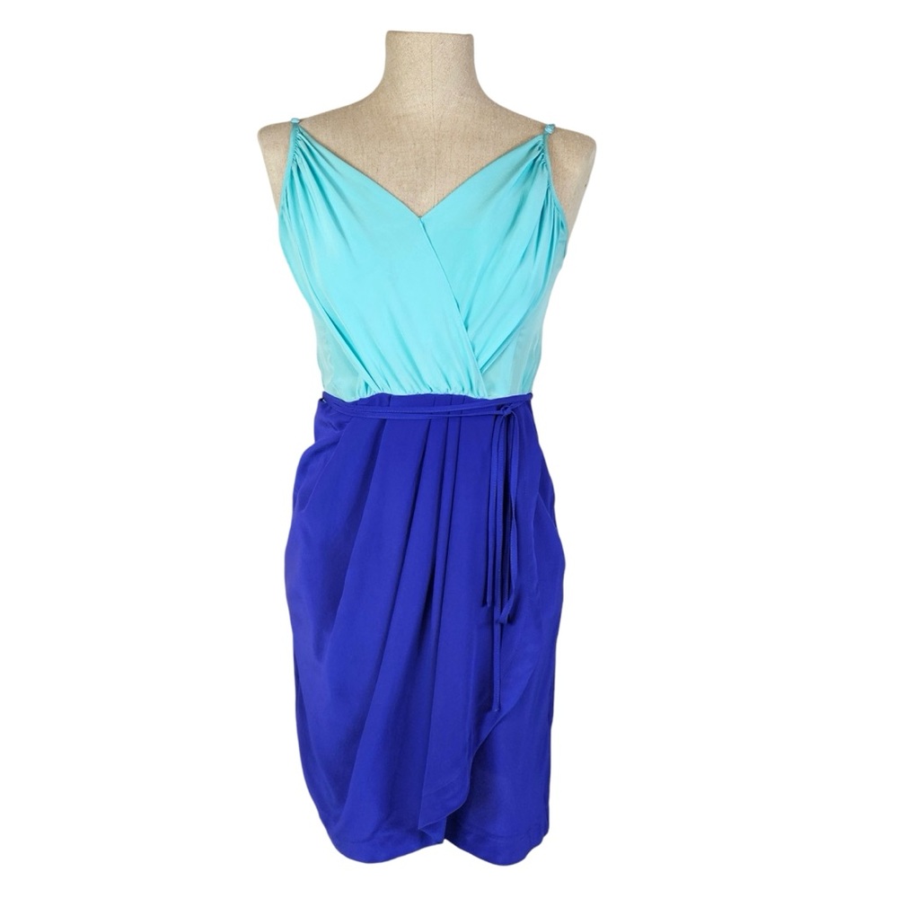 Yumi Kim Jayne Tulip Mini Dress 100% Silk Blue XS